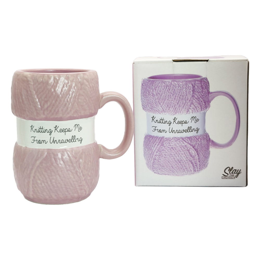 Fun Pink Knitting Ball of Yarn Mug