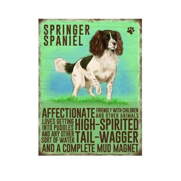 Small Springer Spaniel Metal Sign - 8" x 6"